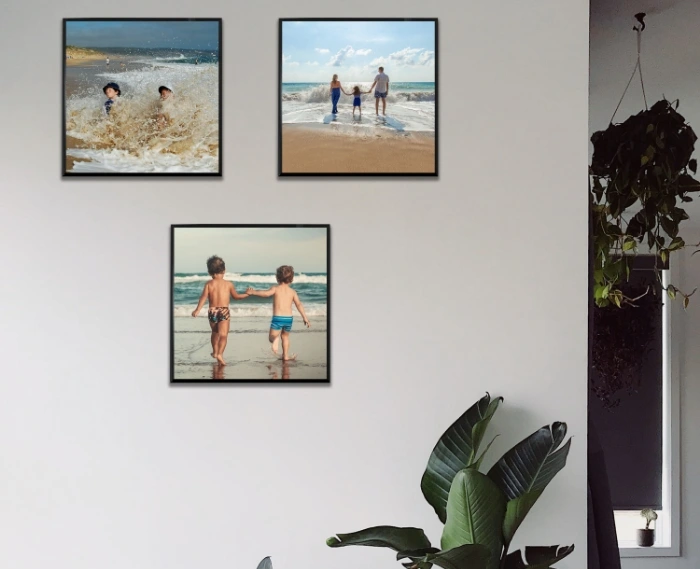 image of three ecoTiles pictures pasted on the wall